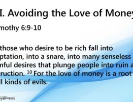 Avoiding the Love of Money